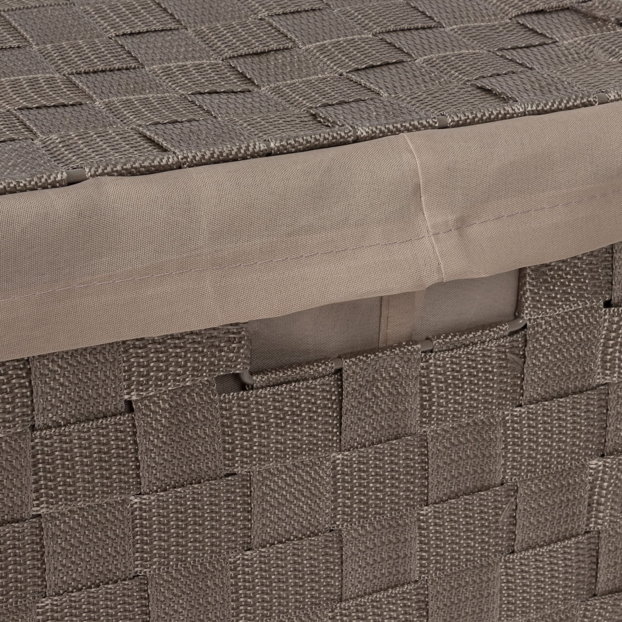 Compactor Tex Cesto Portabiancheria Quadrato Con Coperchio, Talpa, Tessuto Con Struttura In Metallo, Fodera In Lino Rimovibile, 30 x 30 x 50 cm, RAN6891