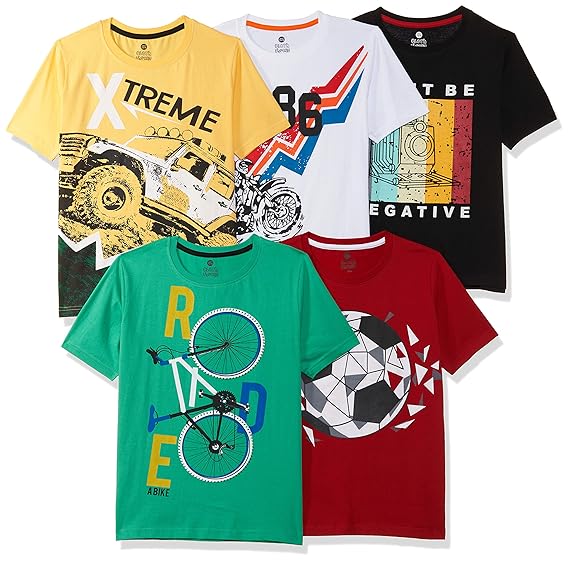 Cloth Theory Boys Regular fit Cotton T-Shirt( Pack of 5)