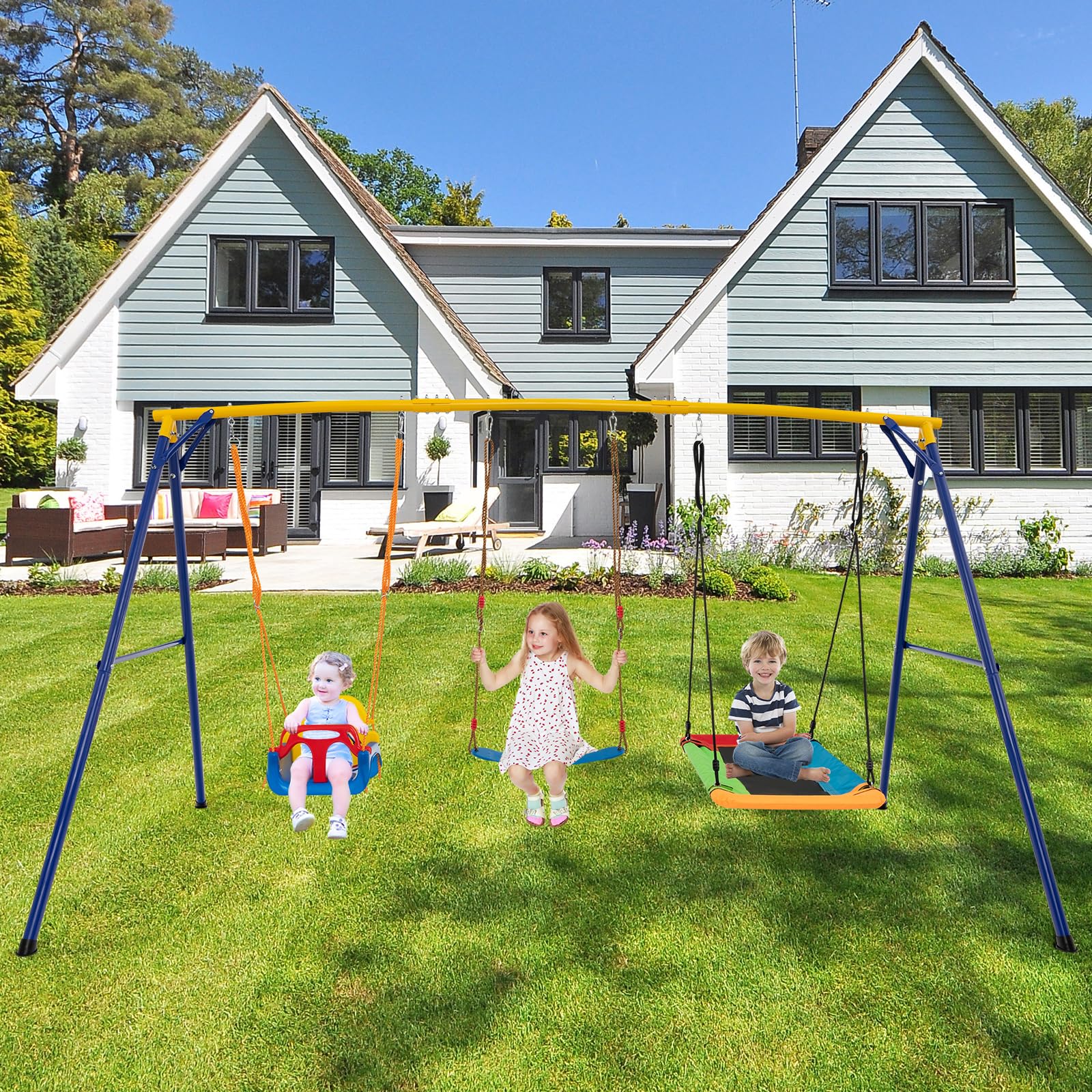 Portique Balancoire Exterieur 3 En 1 Avec 1 Balançoire Face à Face Et 2 Sieges De Balancelle Pour Enfants 3ans Violet 210691380 Portique Balancoire Exterieur 3 En 1 Avec 1 Balançoire Face à Face Et 2 Sieges De Balancelle Pour Enfants 3ans Violet 210691380
