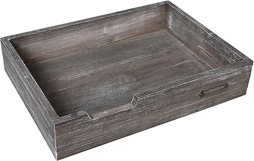 Miniatura 4 de MyGift Bandeja de papel de madera vintage marrón rústico, documento de escritorio de oficina, carpeta de archivos, bandeja para revistas