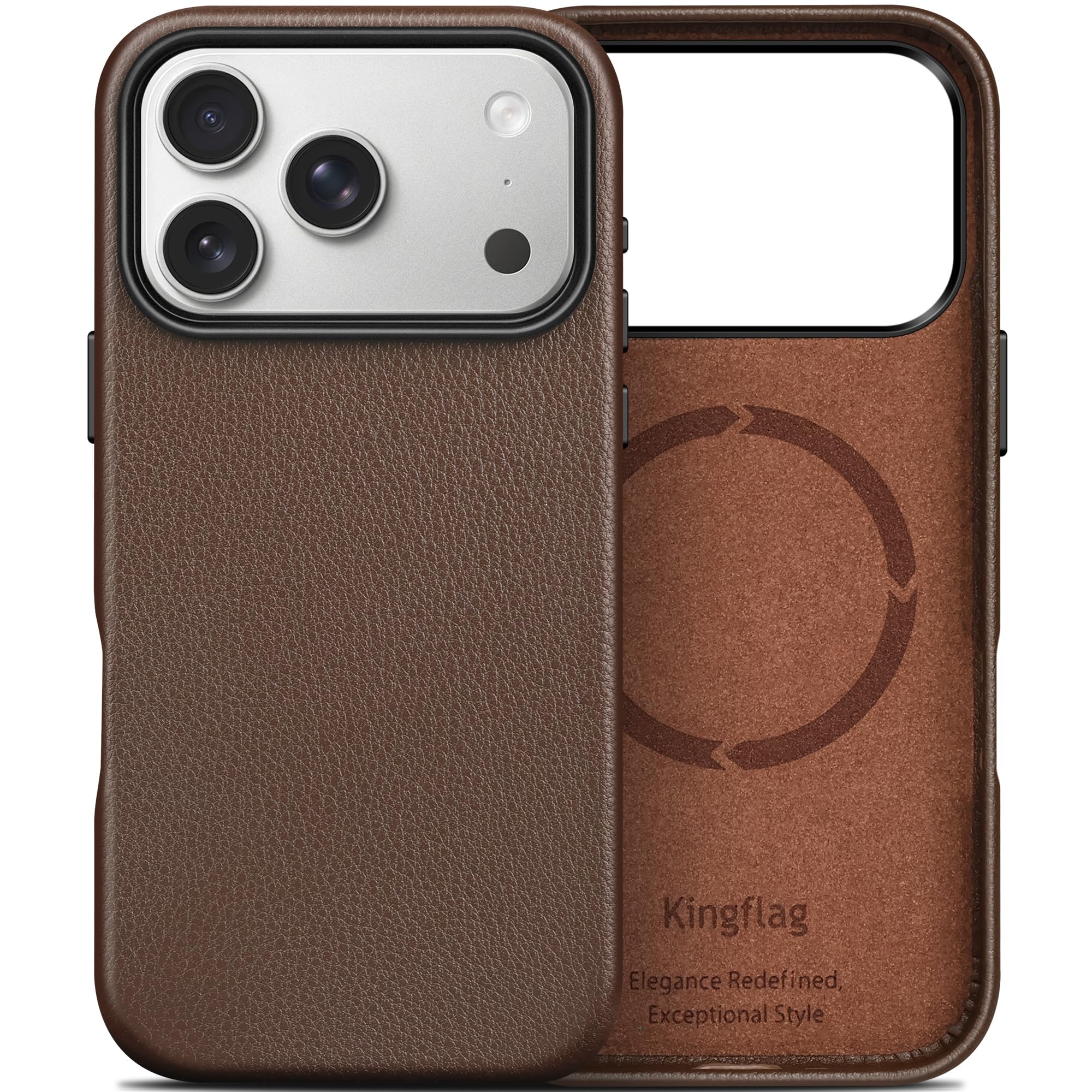 Amazon.co.jp: Kingflag iPhone 17 Pro 用 本革レザーケース 高級荔枝