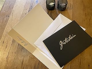 XXL DIN A4 Gutschein Gutscheinkarte Geschenkgutschein edel neutral Schwarz Beige