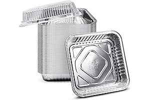 Essential (35 Pack) 8" x 8" Disposable Square Aluminum Baking & Cake...