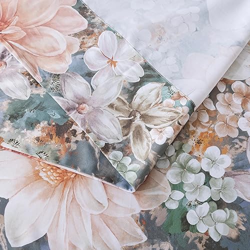 Miniatura 9 de Softta Juego de ropa de cama de lujo bohemio con diseño de damasco floral de loto vintage, tamaño California King, juego de sábanas de 4 piezas,