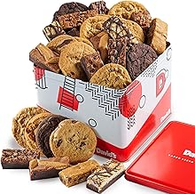 David's Cookies 5lb Assorted Cookies & Brownies Tin Gift Basket – Fresh-...