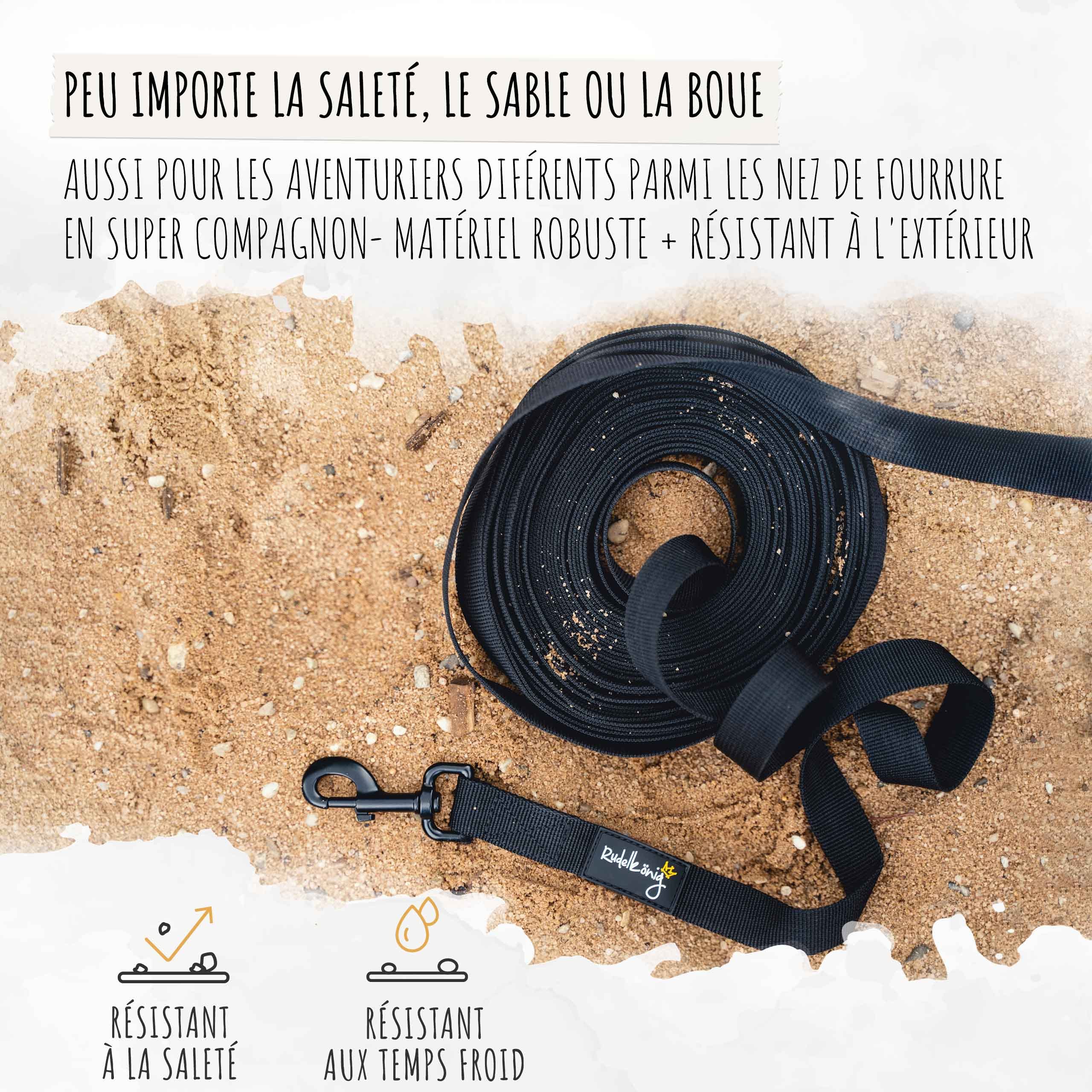 Rudelkönig Longe pour Chien 20m - Robuste et résistante aux intempéries - Longe avec poignée rembourrée - Laisse de Dressage pour Chien Pratique et Confortable