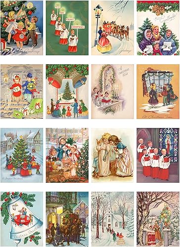 Miniatura 8 de Decoupage - Paquete de papel (35 hojas de 6 x 8 pulgadas), lindos gatos de Navidad en pueblos forestales invernales, FLONZ, tarjetas de ilustración