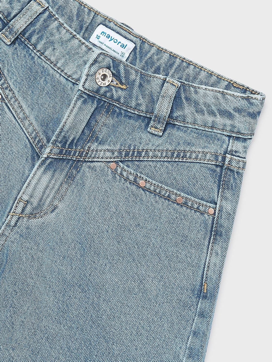 Mayoral Denim Shorts with Rivets for Girls Medium