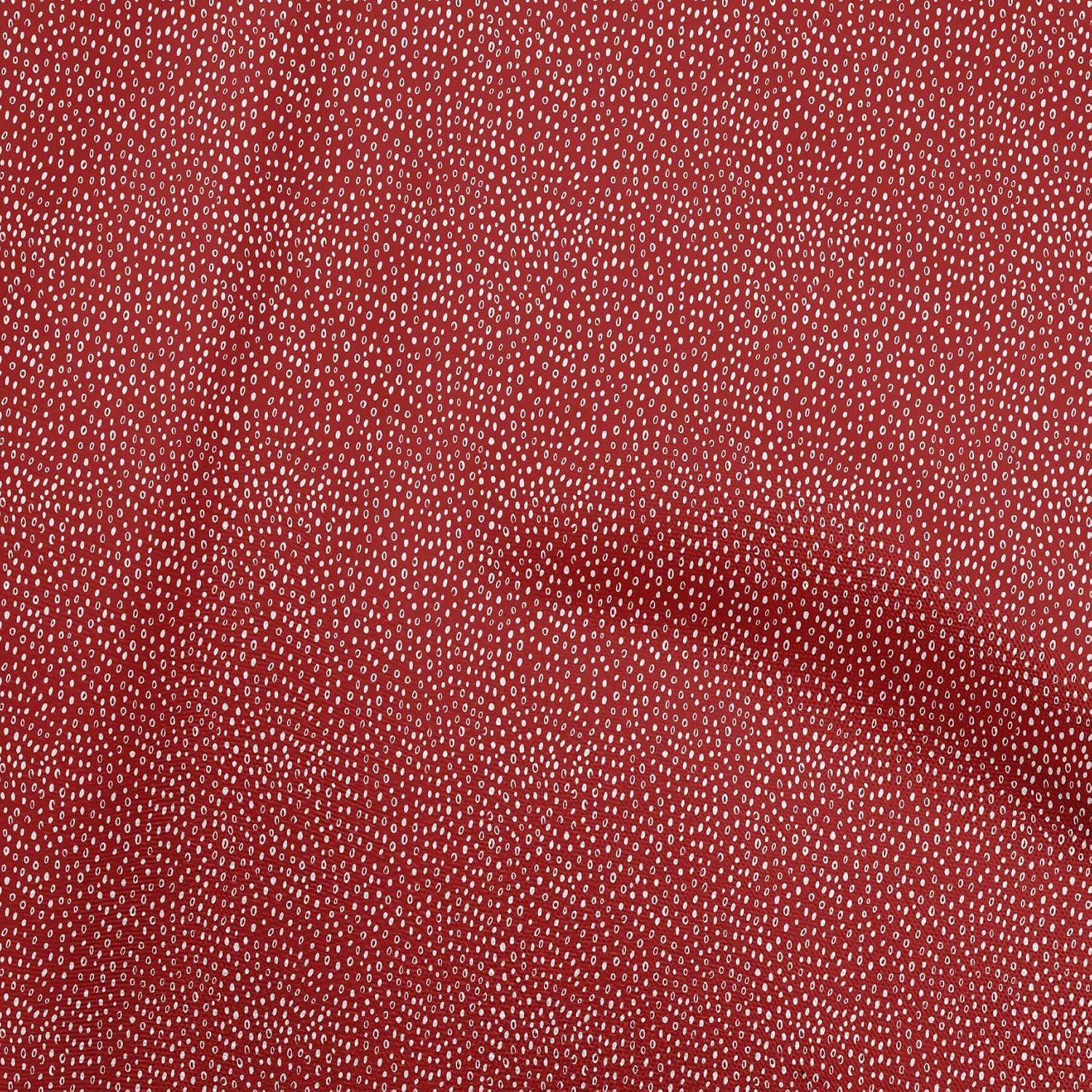 oneOone Cotton Flex Red Fabric Dot Sewing Material Print Fabric By The Yard 40 Inch Wide