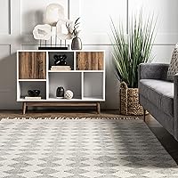 Vista 7 de Rugs USA Fractal - Alfombra de lana de diamante, 4x6, gris