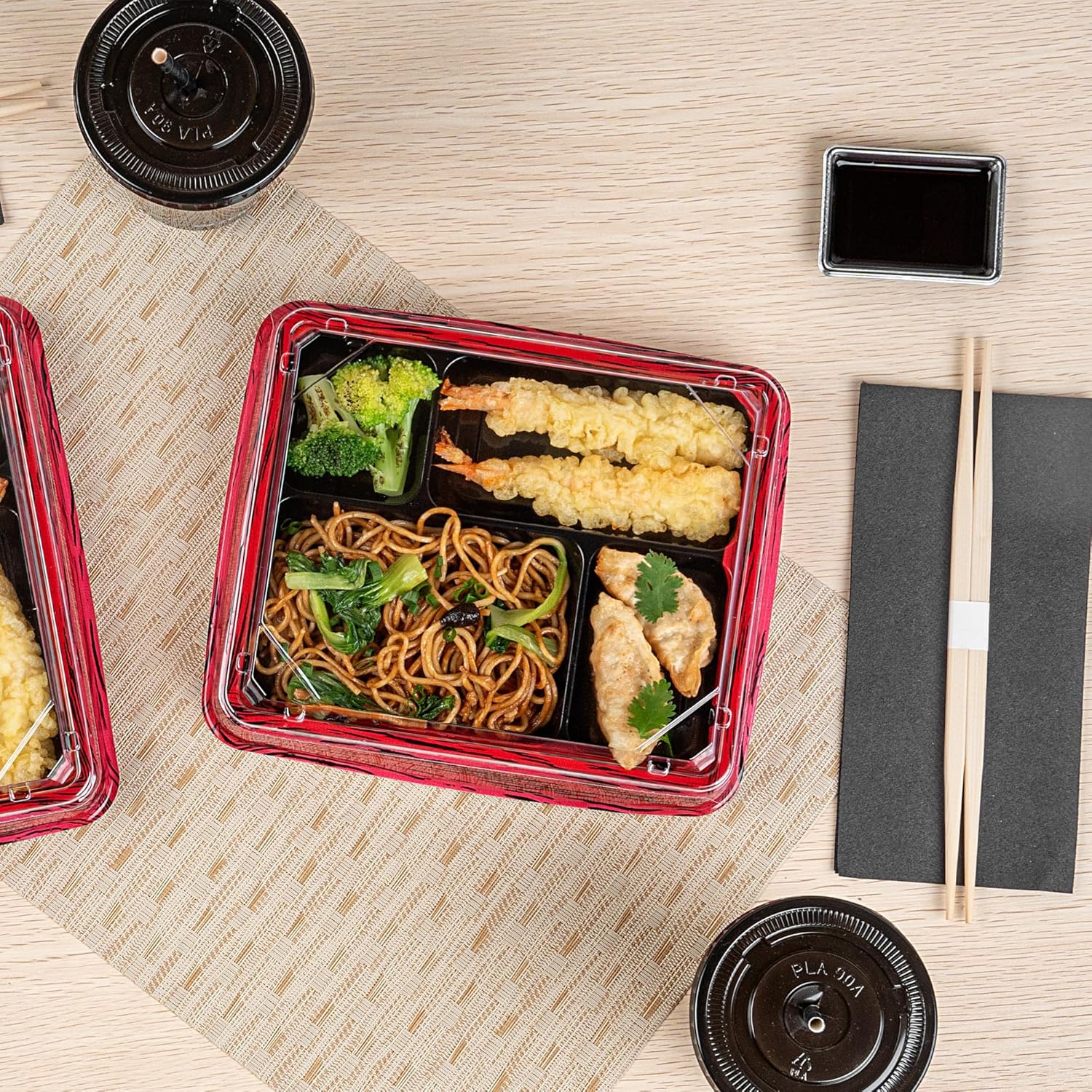 Restaurantware-LIDS ONLY: 8.6 x 7.2 x 0.8 Inch Clear Lids For Bento Boxes, 100 Disposable Container Lids - Bento Boxes Sold Separately, Tight Seal, Clear Plastic Lids, Ideal For Take Out