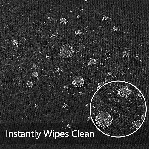 Miniatura 3 de Obstal Mantel rectangular de microfibra resistente al agua de 210 GSM, mantel decorativo de tela para uso en exteriores e interiores (negro, 54 x 54