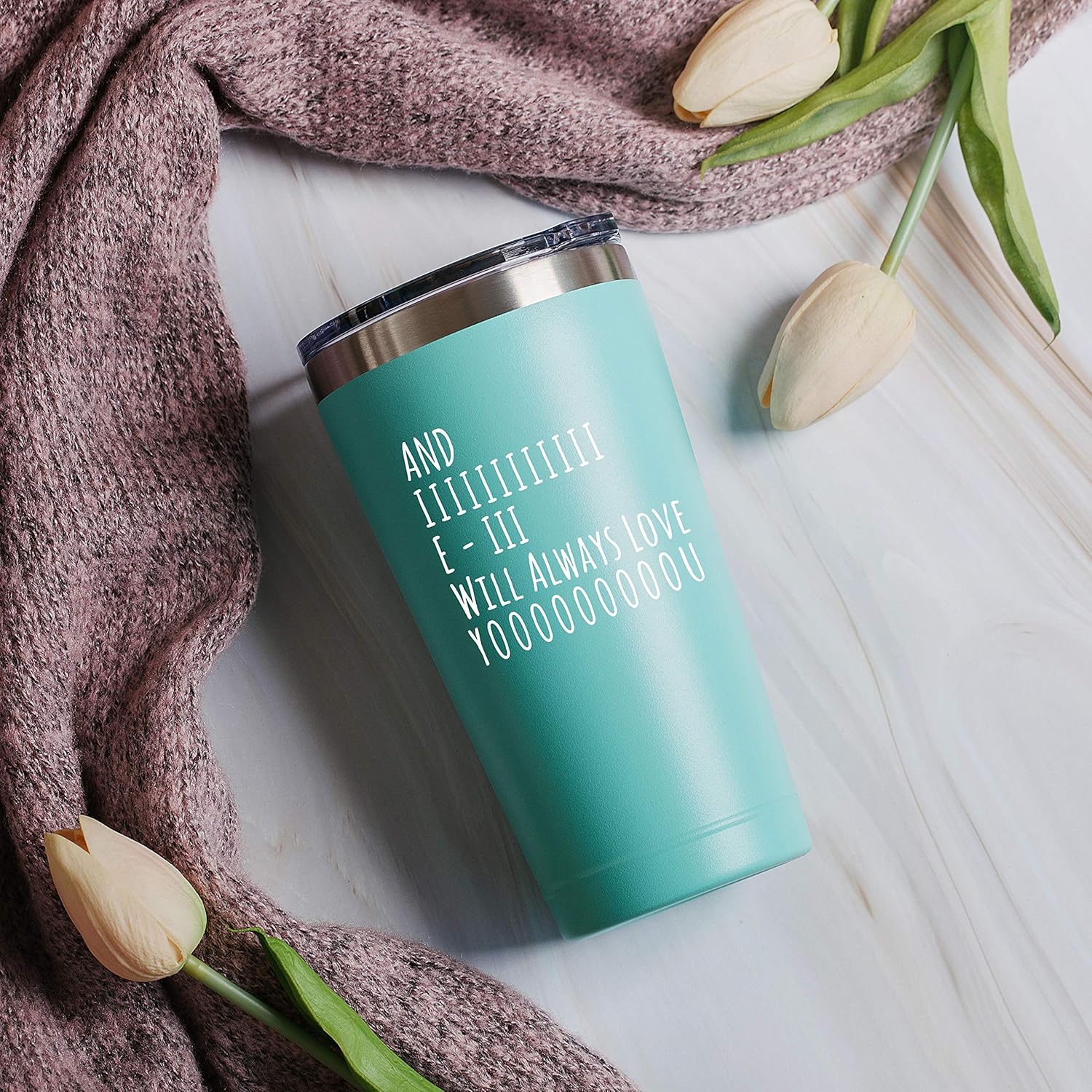 Blасk Frіdау - 40% оƒƒ And I Will Always Love You - 16 oz Mint Insulated Stainless Steel Tumbler w/ Lid - Birthday Christmas Valentines Day Gift Present Ideas for Wife from Husband - Gifts Presents Ideas for Her Spouse