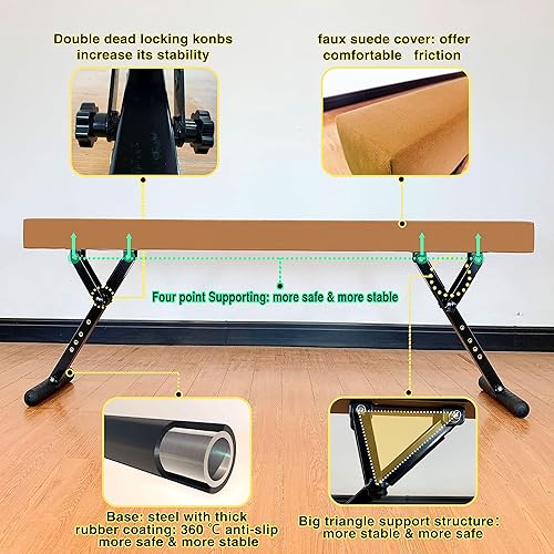 Miniatura 82 de MARFULA Viga de equilibrio ajustable de 8 pies de altura ajustable para niños y adolescentes de todos los niveles de gimnasia, equipo de gimnasia