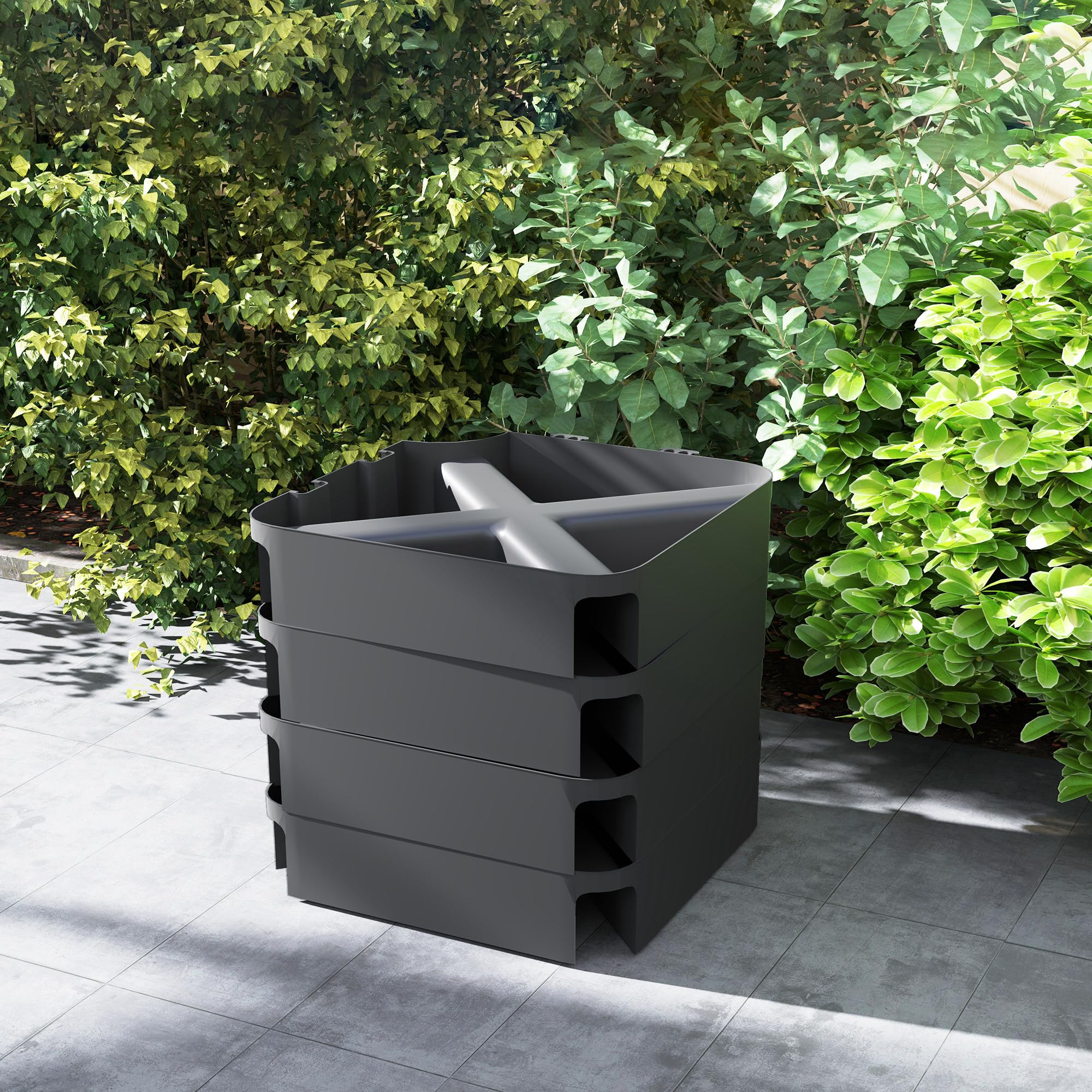 Outsunny Juego de 4 Pesas 80 kg para Base de Sombrilla de Voladizo Negro