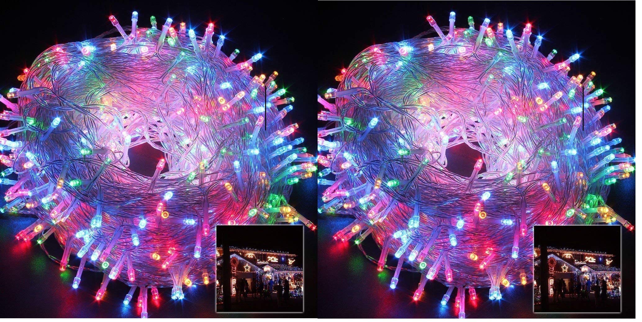 xodi LED Copper Waterproof String Light ( 85 Feet or 25 Meter) || (Multicolor) || Rice Light || (Pack of 2) || for Diwali, Indoor, Outdoor, Yard, Garden, Path, Christmas