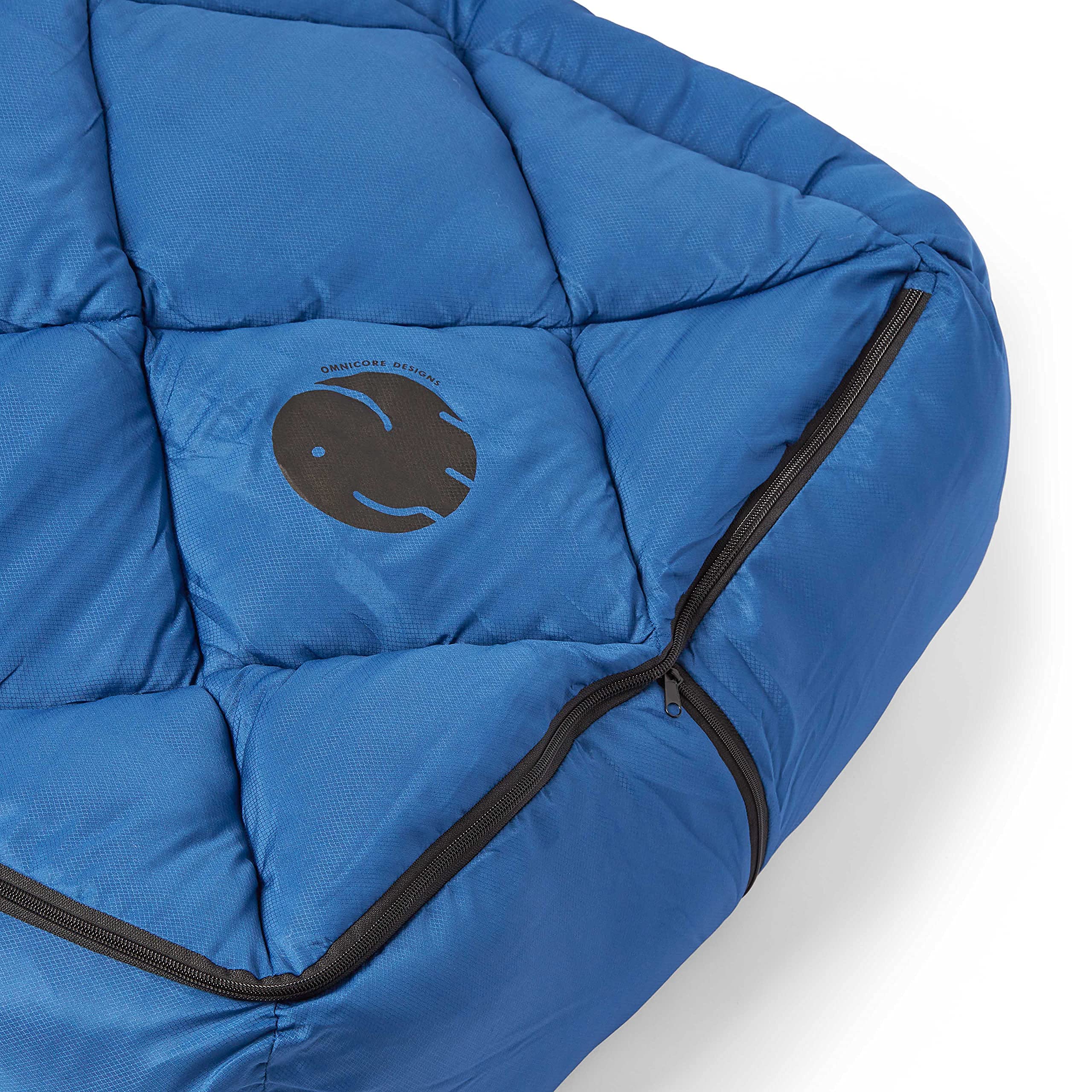 OmniCore Designs Haustierschlafsack (MD/Blau) mit Reißverschluss für Reisen, Camping, Wandern | gut für kleine und große Haustiere | Verwendung als Haustierbett, Haustiermatte oder Haustierdecke