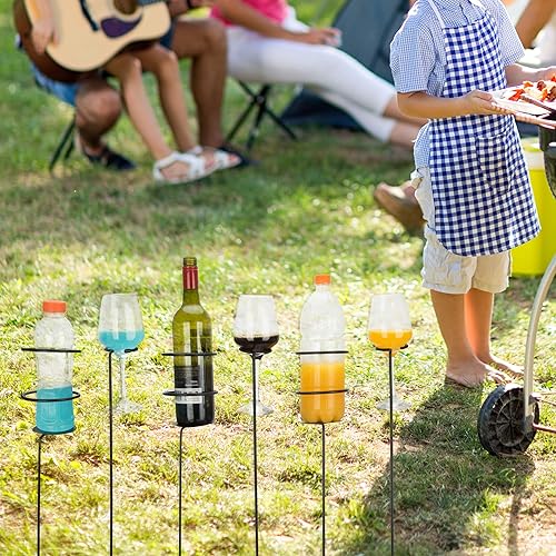 Miniatura 3 de Urban Deco Juego de 10 soportes resistentes para bebidas al aire libre, estacas de playa para soporte de bebidas de patio, 6 paquetes más 4 soportes