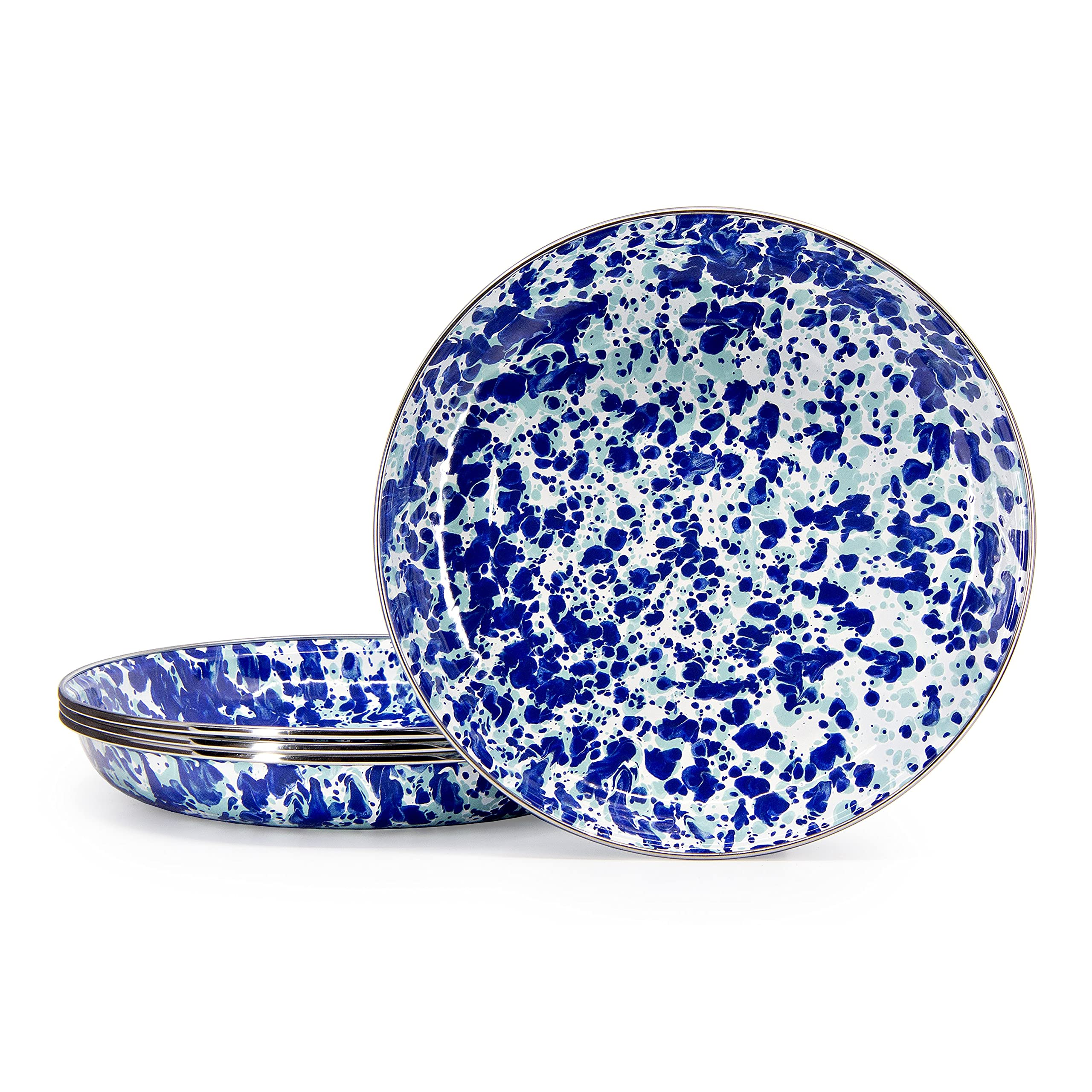 Enamelware Pasta Plates, 10 inch, Ocean, Set of 4