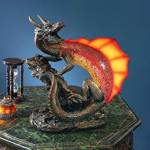 Miniatura 5 de Design Toscano Escultura de cristal de mosaico iluminada del dragón de la víbora, la serpiente