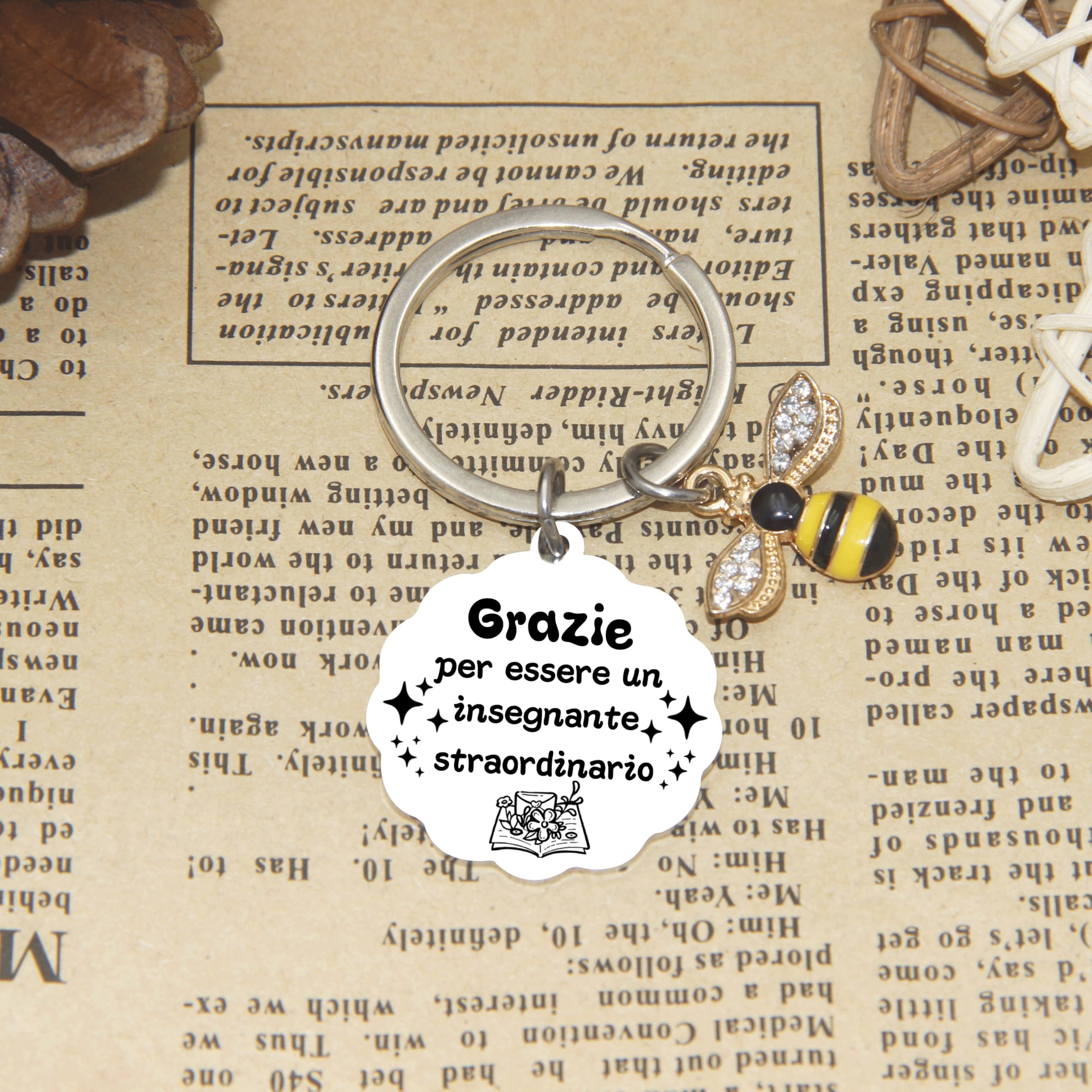 AIMINI Portachiavi Regalo Maestra fine Anno Regalo Maestra Portachiave Maestre idee Regalo per insegnante Professoressa Porta chiavi insegnanti originale Regalo maestra asilo Elementare Medie