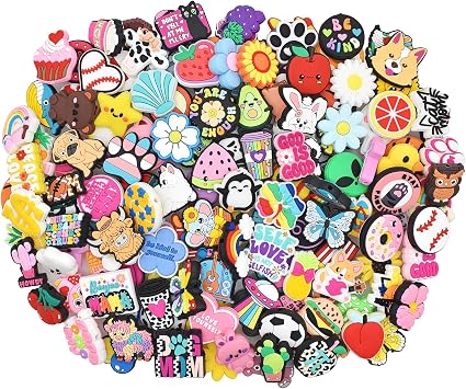 110Pcs Non-Repeat Silicone Focal Beads for Pens,Random Different Focal Bead Bulk Mixed Cute Loose Beads for Beadable Pen Keychain Jewelry Making DIY Gift Class Prize