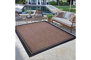 Indoor Outdoor Classic Flatweave Area Rug 8 x 10 Black