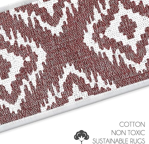 Miniatura 5 de SUSSEXHOME Tetra One Color Design - Peldaños de escalera de 9 x 28 pulgadas, tiras antideslizantes de 70% algodón para escaleras de interior,