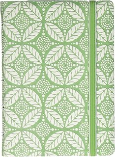 Filofax Pocket Impressions (B115045U) - Libreta de bolsillo, color verde y blanco, papel de color crema, 112 páginas a rayas