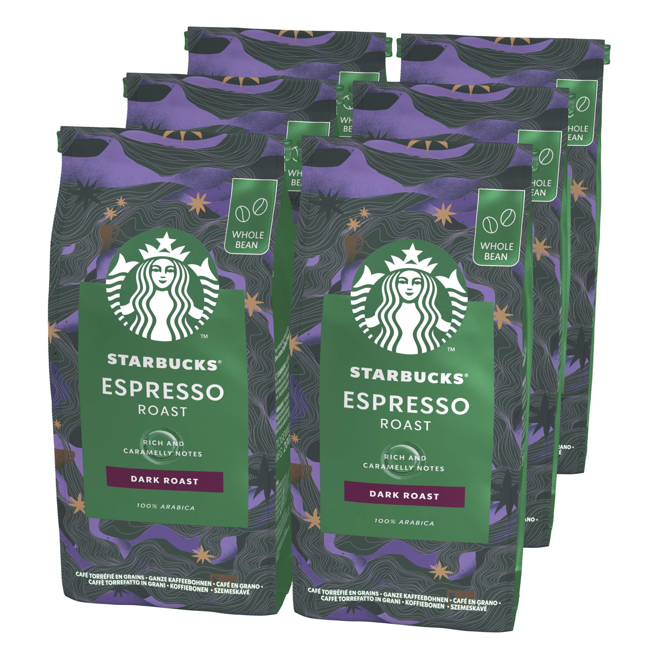 Buy STARBUCKS Espresso Roast Dark Roast Whole Bean Coffee, 200 g (Pack