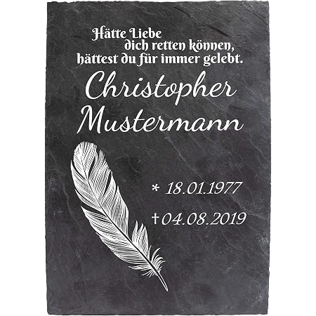 Liebevolle Grabplatten, Gedenktafeln & Grabsteine aus Schiefer