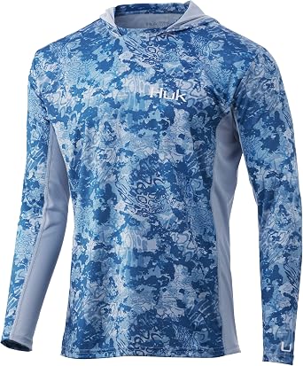HUK Mens Icon X Camo Hoodie |UPF 50+ Long-Sleeve Fishing Shirt