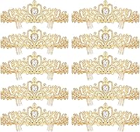 Vista 10 de BBTO 10 piezas de tiaras y coronas de cristal para mujeres y niñas, corona de princesa con diamantes de imitación, diademas de reina con peines