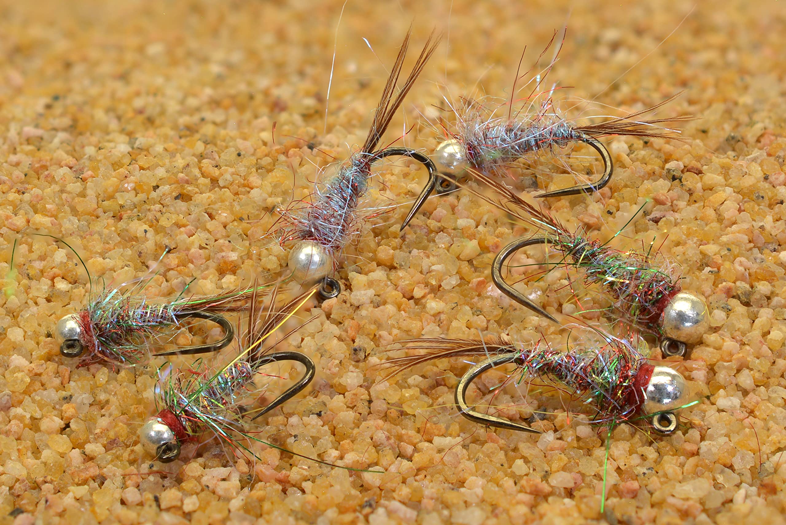 Tungsten Bead Surveyor Jig Fly - Euro Nymph - Hanak Hooks - 6ct Pack