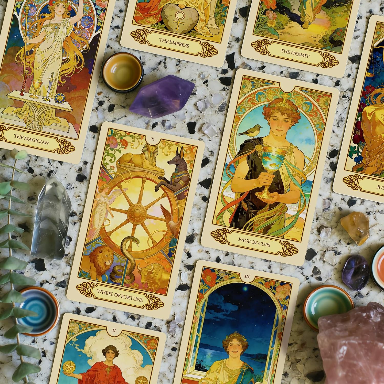 Pacify Tarot Cards for Beginners, Romantic Floral 78 Learning Tarot Deck | Beginner-Friendly Learning Fairy Tarot Deck Set with Guidebook, Daily Guidance, Intuitive Reading, Self Discovery