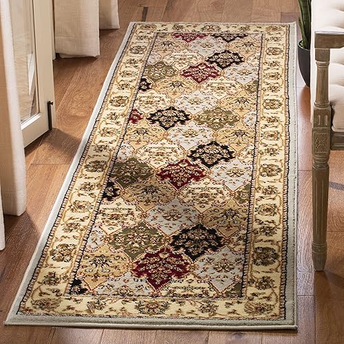 Miniatura 8 de SAFAVIEH Lyndhurst Collection - Alfombra de área de 5.3 x 7.6 pies, color gris y multicolor, diseño tradicional oriental, no desprende pelusa y de