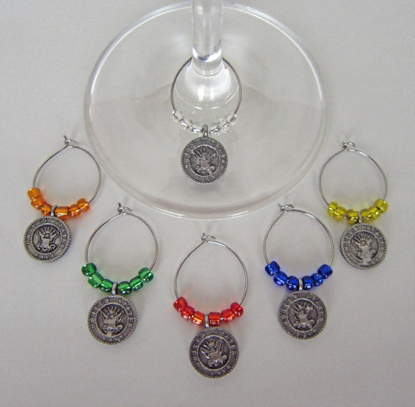 U.S. Navy Wine Glass Charms Amazon.in Jewellery