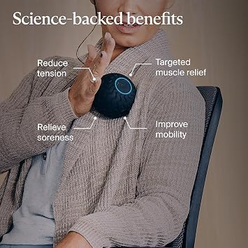 Therabody WaveSolo - Handheld Bluetooth Enabled Massage Device, Ultra Portable Vibration Therapy Ball w/QuietRoll Technology & 3 Customizable Vibration Frequencies
