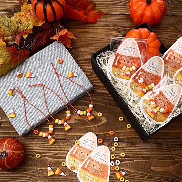 Ferreve 24 Sets Christian Candy Corn Trinity Bracelet Kit for Halloween