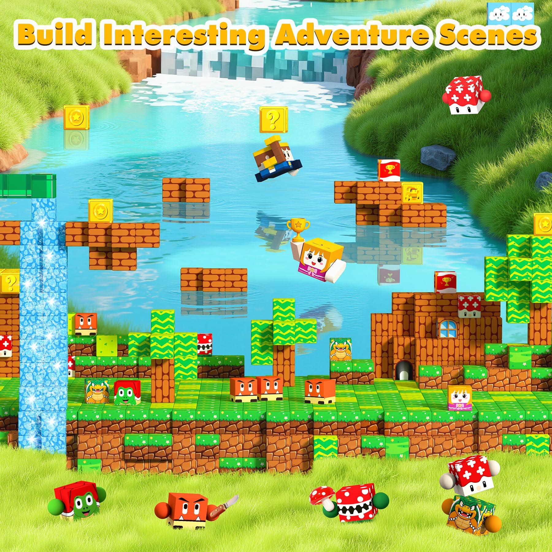 LUVTOY Costruzioni Magnetiche per Bambini - Blocchi Magnetici -150 Pezzi Magneti Bambini - Giochi per Bambini Giochi Montessori 3 4 5 6 7 8 Anni - Pasqua Regalo di Pasqua e Compleanno Ragazzi Ragazze