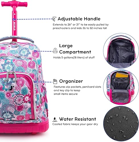 Miniatura 5 de Mochila con bolsa de almuerzo J mundo Nueva York Lollipop Kids 'Rolling, Frambuesa azul), RBS-16LSP