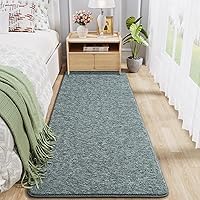 Vista 28 de Chicrug Shag Alfombra de Pasillo Geométrica Moderna para Dormitorio, 2 x 6 pies, de espuma viscoelástica, alfombra de pasillo para interiores