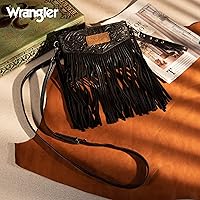 Vista 2 de Wrangler Bolso Cruzado Pequeño para Mujeres Bolso de Muñeca con Flecos Bolso Occidental