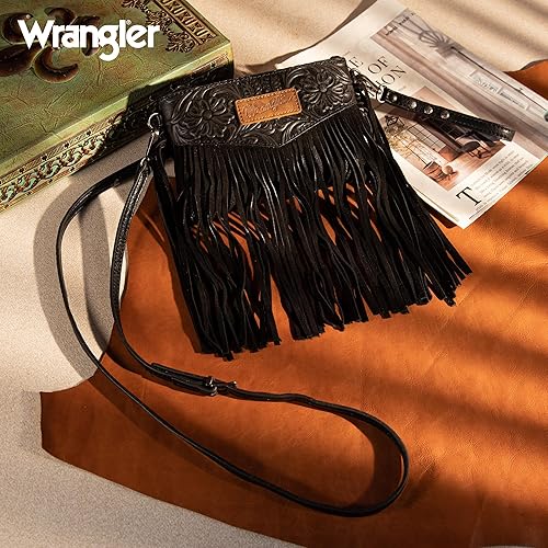Miniatura 2 de Wrangler Bolso Cruzado Pequeño para Mujeres Bolso de Muñeca con Flecos Bolso Occidental