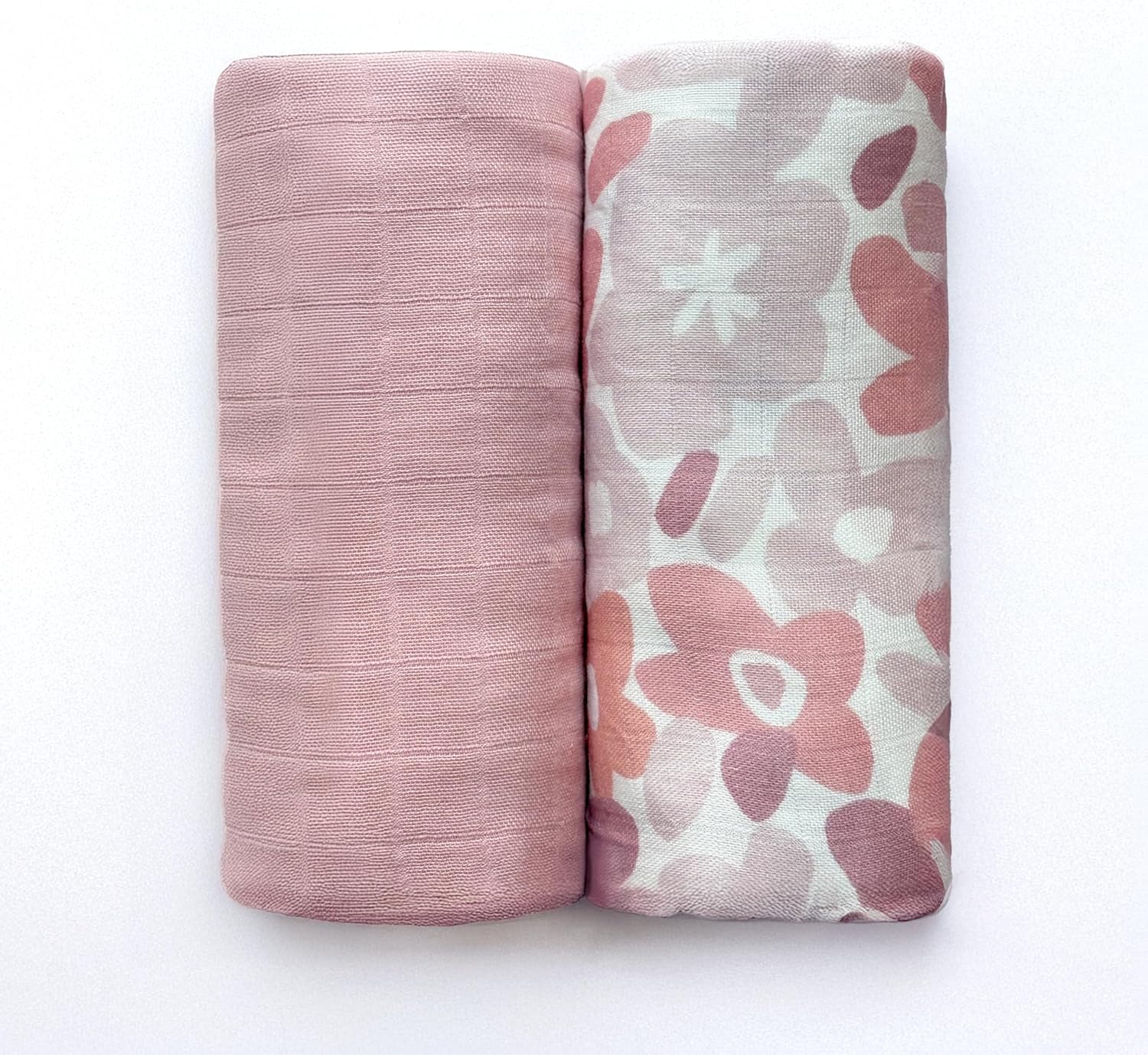 Muslin Swaddle Blankets 2 Pack, Newborn Baby Receiving Blankets, Soft Breathable Baby Wrap for Boys and Girls, Absorbent Infant Swaddling Blankets, 47 x 47 Inches
