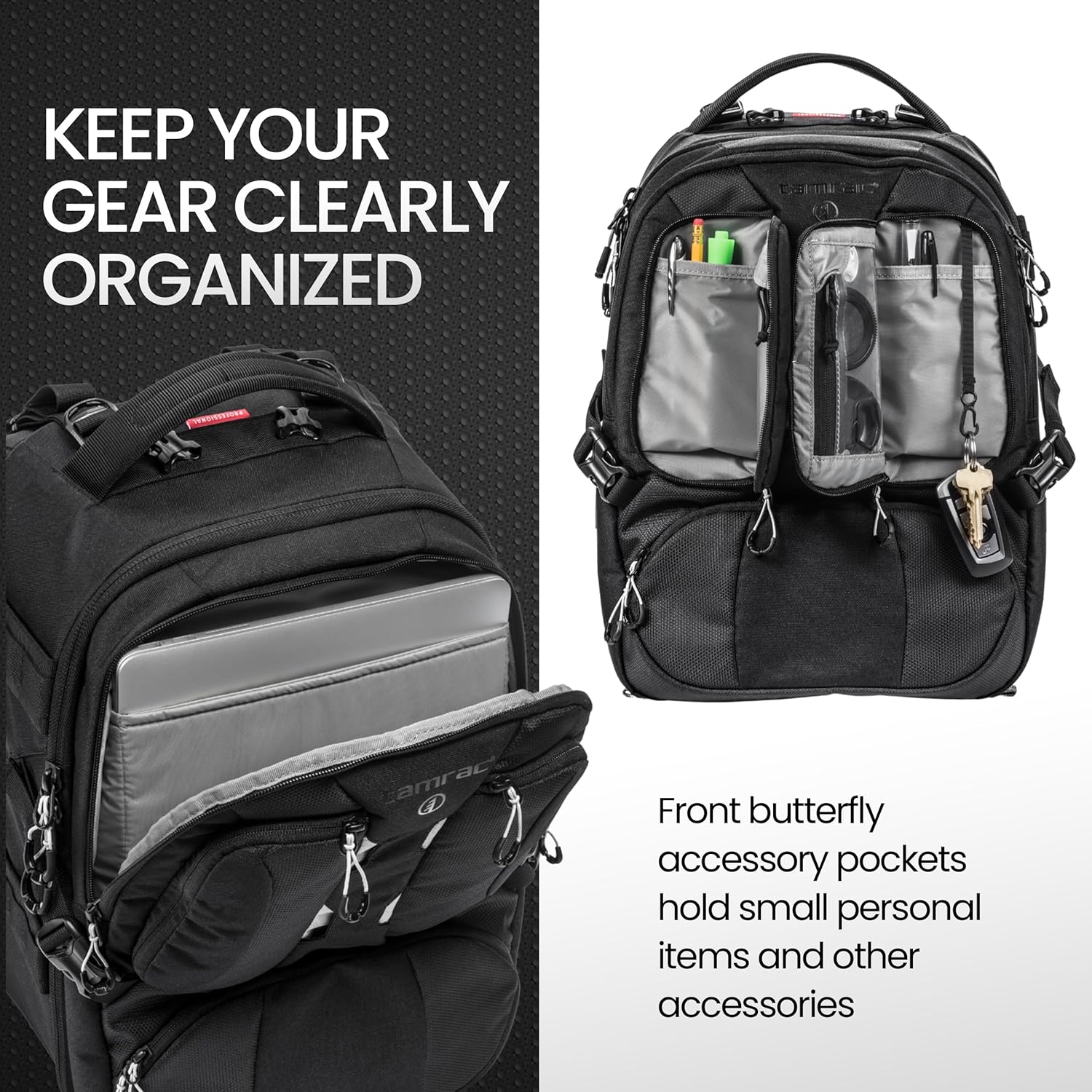 Tamrac Anvil Slim 15 Camera Backpack for Photographers DSLR Camera Bag with Laptop Compartment, Professional Photography Backpack, Camera Bag with Tripod Holder, Camera Carrying Case, Black