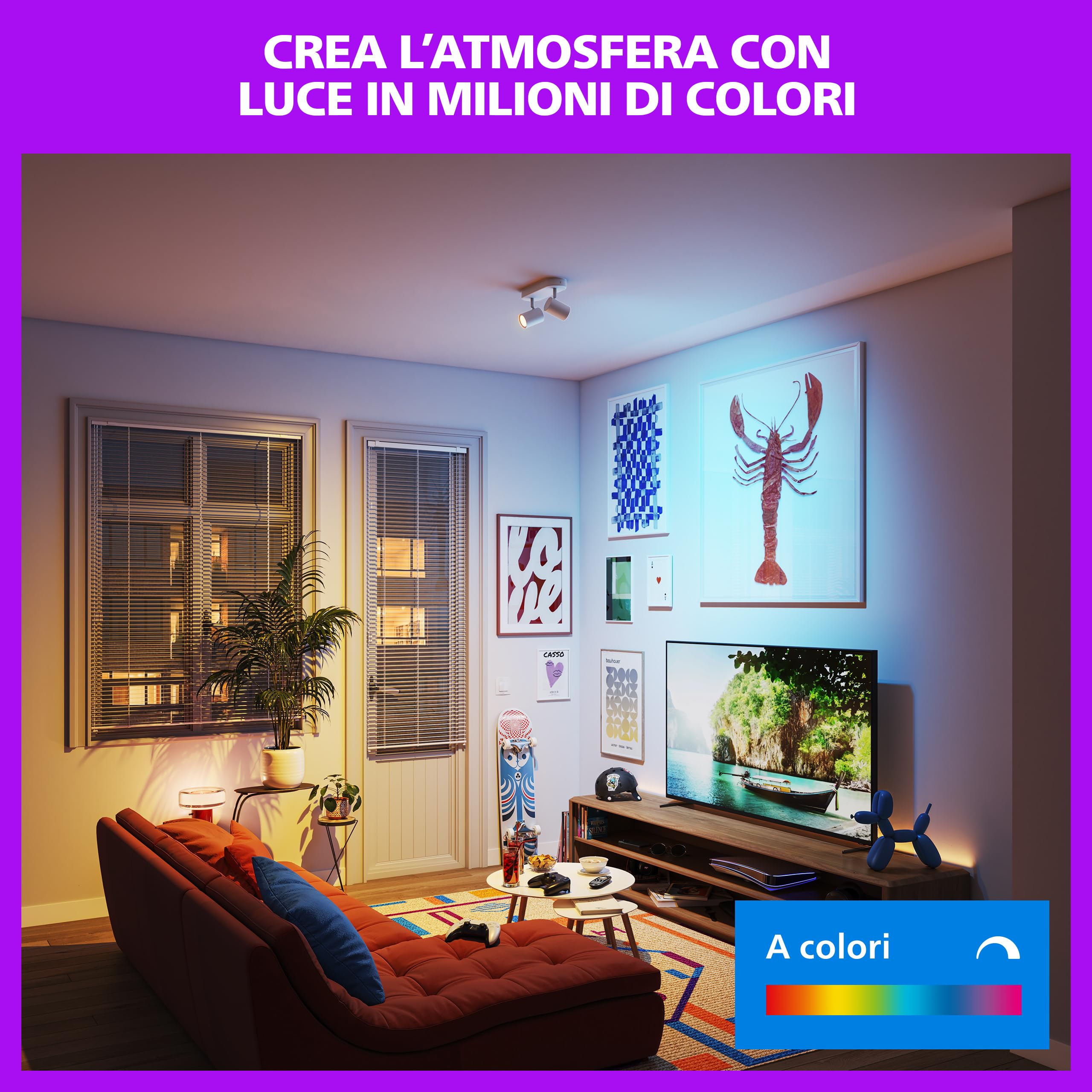 Philips Smart Lighting Faretti GU10 x2, WH Bianco
