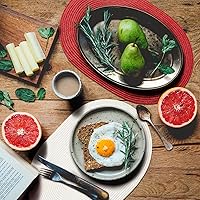 Vista 7 de AHHFSMEI Placemats Set of 6 for Dining Table Washable Woven Non-Slip 18x12 inches Placemat Heat-Resistant Durable Table Mats for Dining Table Easy