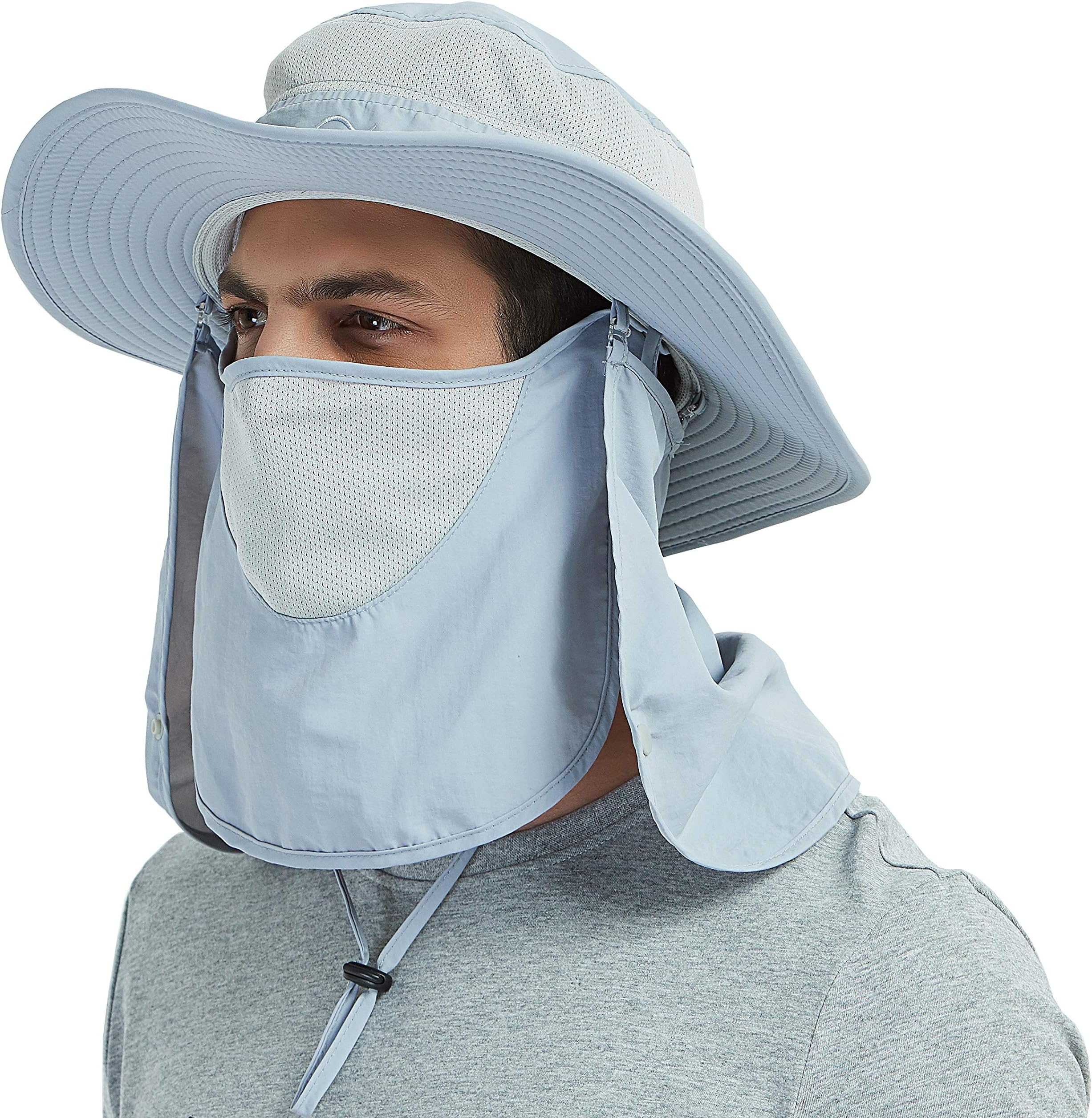 DDYOUTDOORโข 07-281 Fashion Summer Outdoor Sun Protection Fishing Cap Neck Face Flap Hat Wide Brim