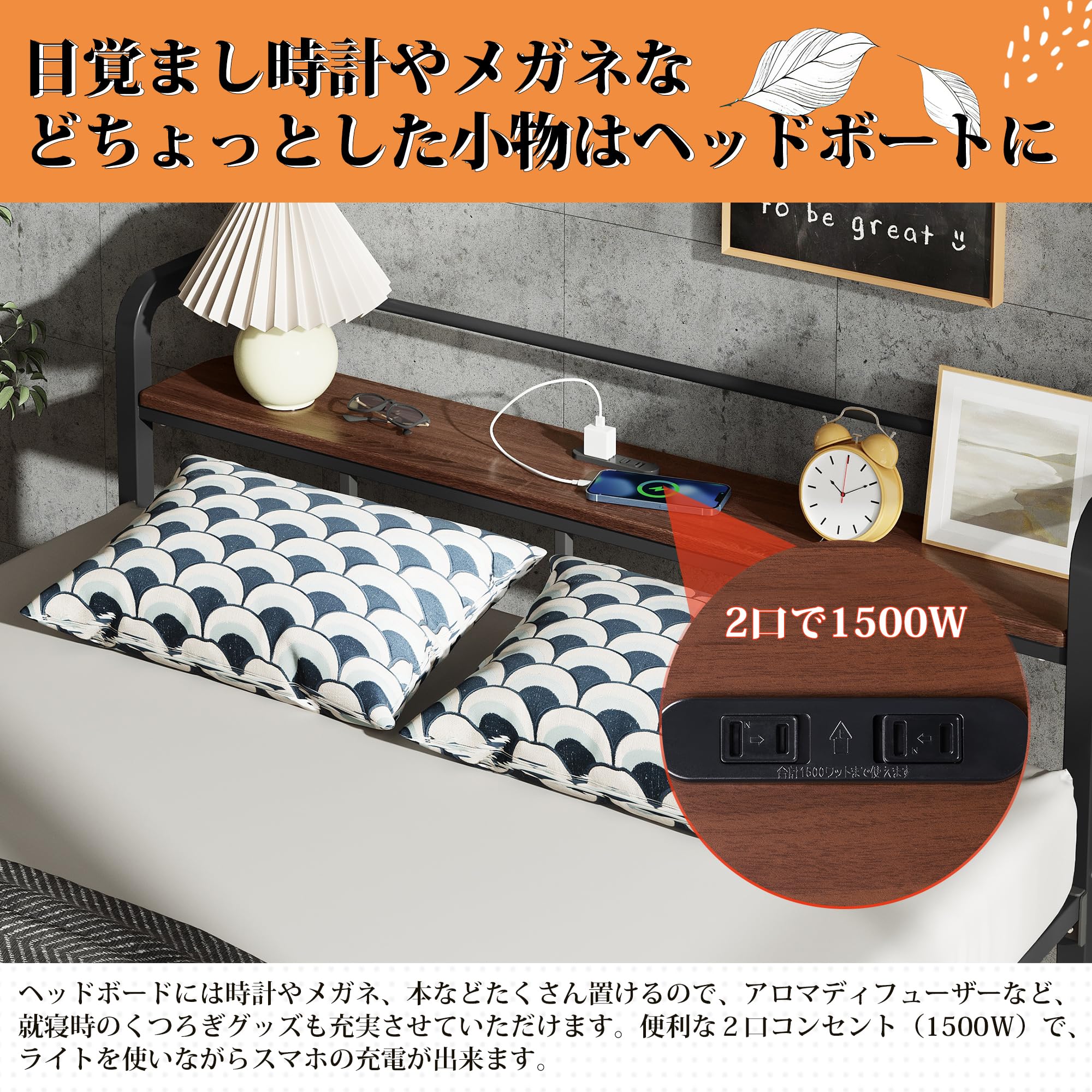 Amazon｜WLIVE ベッドフレーム ベッド セミダブル パイプベッド 